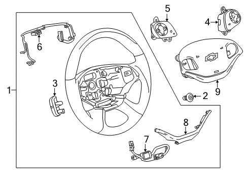 2018 Chevrolet Impala Cruise Control System Switch Diagram for 84109253