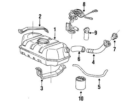 1991 Chevrolet S10 Blazer Senders Switch Asm-Oil Pressure Diagram for 10002798