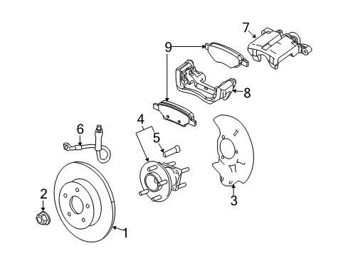 2010 Saturn Sky Brake Components Rotor Diagram for 15147719