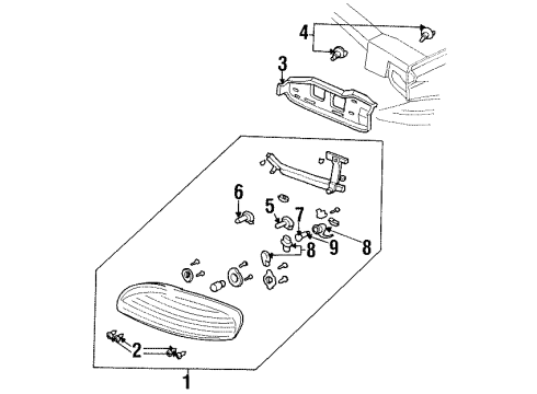 1996 Chevrolet Monte Carlo Headlamps Composite Assembly Diagram for 10420375
