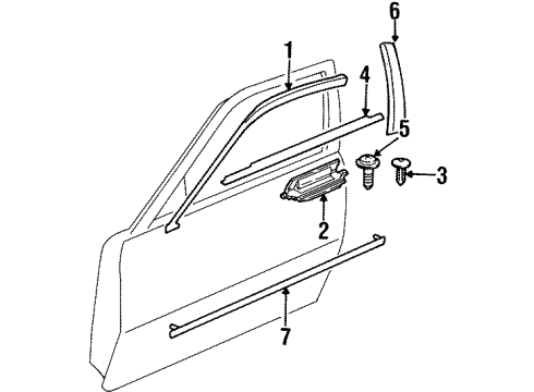2002 Oldsmobile Intrigue Exterior Trim - Front Door Receiver Retainer Diagram for 10063599