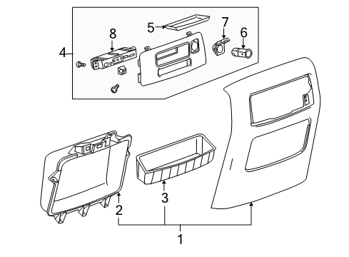 2015 GMC Sierra 3500 HD Center Console Liner-Front Floor Console Cmpt *Black Only Y Diagram for 22792228