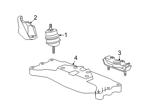 2015 Chevrolet Camaro Engine & Trans Mounting Transmission Support Diagram for 20952438