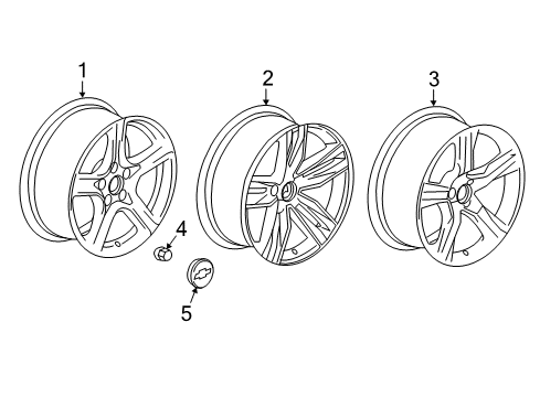 2021 Chevrolet Camaro Wheels Wheel Diagram for 23333848