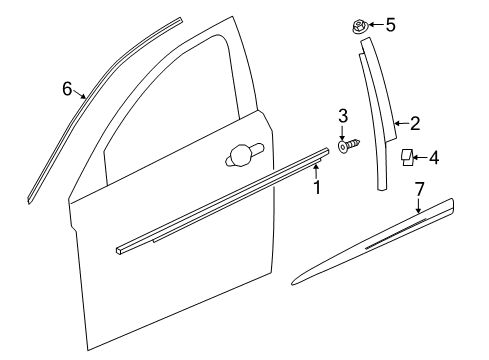 2016 Chevrolet Cruze Exterior Trim - Front Door Molding Kit Diagram for 84207323