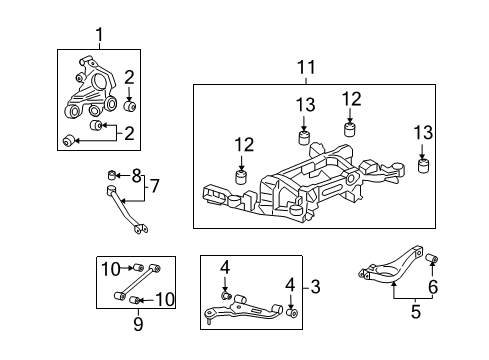 2013 Cadillac CTS Rear Suspension Components, Lower Control Arm, Upper Control Arm, Stabilizer Bar Rear Steering Knuckle Assembly (W/ Hub) Diagram for 15775071