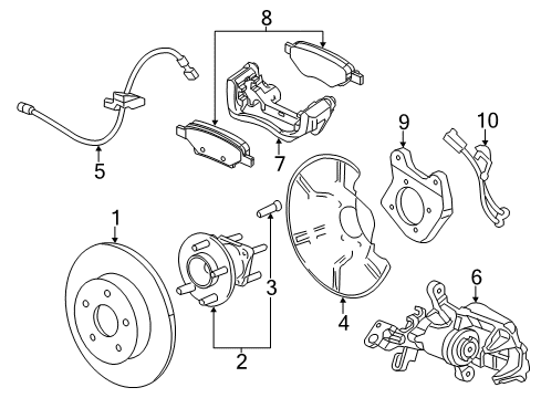 2011 Chevrolet Volt Anti-Lock Brakes Front Speed Sensor Diagram for 13470639