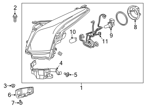 2016 Cadillac ATS Headlamps Headlight Assembly Diagram for 23236356