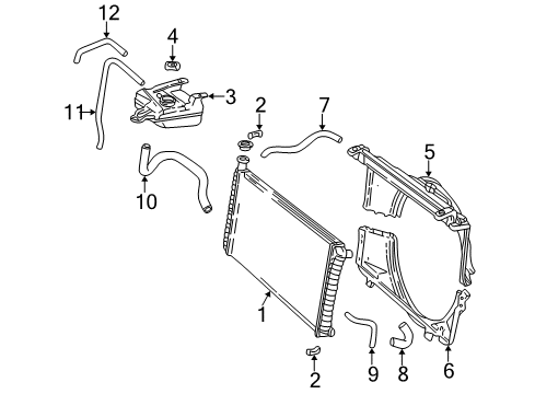 1996 Chevrolet P30 Radiator & Components Radiator Assembly *Marked Print Diagram for 15766917