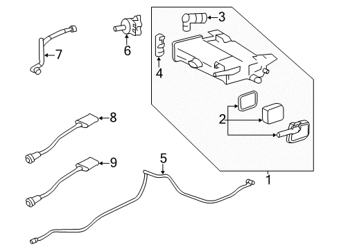 2011 Cadillac CTS Powertrain Control Filter Kit, Evap Emission Canister (W/ Seal) Diagram for 19177364