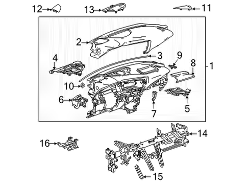 2021 Buick Envision Cluster & Switches, Instrument Panel Reinforce Beam Lower Brace Diagram for 23299761