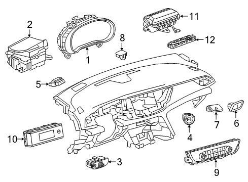 2020 Buick Regal TourX Cluster & Switches, Instrument Panel Hazard Switch Diagram for 39100704