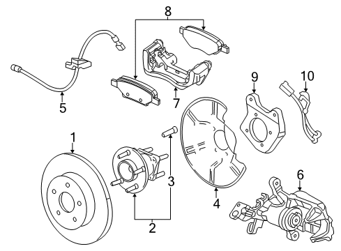 2015 Cadillac ELR Rear Brakes Rotor Diagram for 23118061