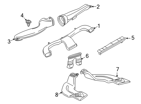 2008 Saturn Astra Ducts Outlet Duct Rivet Diagram for 24430162