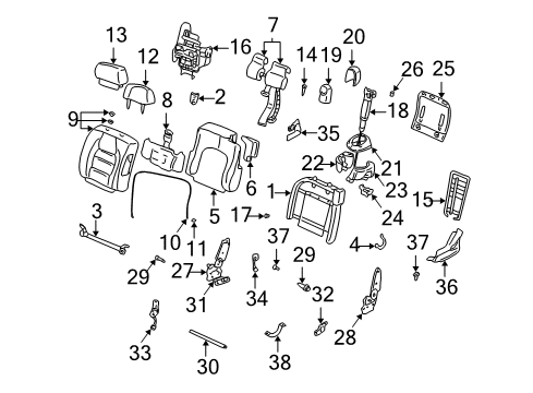 2003 Cadillac DeVille Front Seat Components Mount Bolt Diagram for 11516109