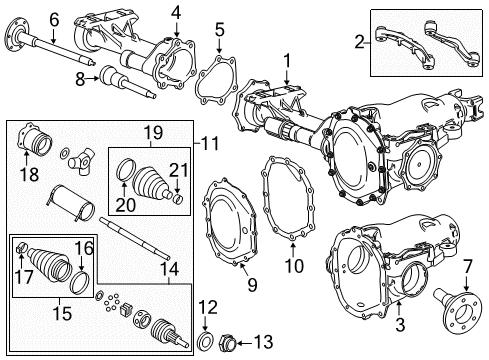 2016 GMC Sierra 3500 HD Carrier & Front Axles Outer Boot Clamp Diagram for 26007601