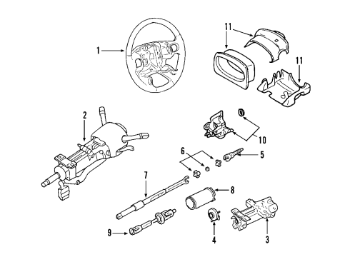2005 Cadillac XLR Steering Column, Steering Wheel Cover Kit, Steering Column Trim (Shale) *Shale Diagram for 26090264