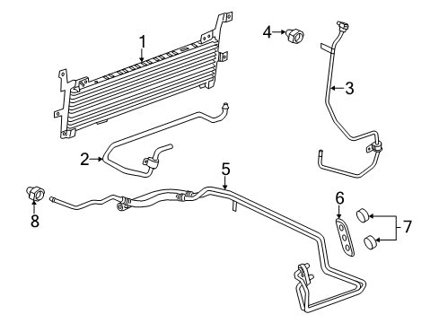 2014 Cadillac CTS Oil Cooler Line Diagram for 23249505