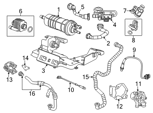 2014 Cadillac ELR Emission Components Air Injection Reactor Pump Diagram for 55573924