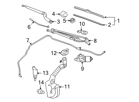 2007 Chevrolet Monte Carlo Wiper & Washer Components Wiper Blade Diagram for 15941738