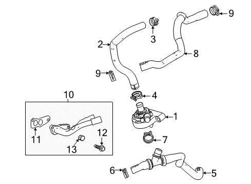 2020 Buick Regal Sportback Heater Hose Pipe Assembly Diagram for 12676954