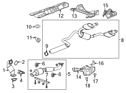 2013 Buick Verano Exhaust Components Muffler & Pipe Gasket Diagram for 23128739