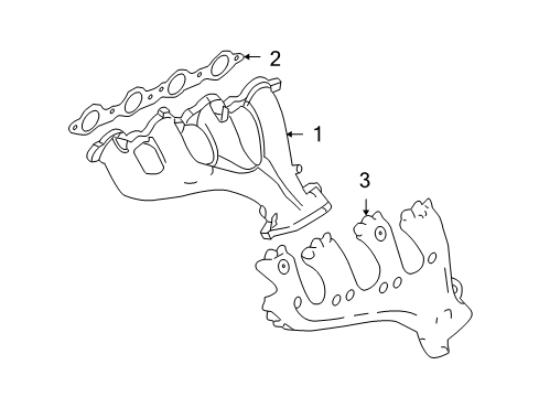 2006 Chevrolet Corvette Exhaust Manifold Manifold Gasket Diagram for 12594171