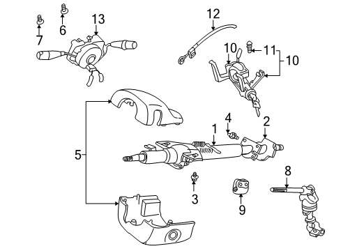 2000 Chevrolet Tracker Switches Steering Lock Diagram for 91176584
