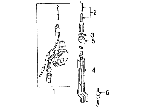 1994 Pontiac Firebird Antenna & Radio Antenna, Radio Power(Mast Only) Diagram for 10256439