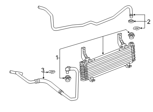 2012 GMC Sierra 2500 HD Trans Oil Cooler Outlet Pipe Diagram for 20945773