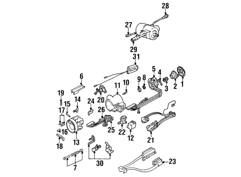 1993 Pontiac Bonneville Shroud, Switches & Levers Spring-Steering Column Ignition Switch Rack Preload Diagram for 7804908