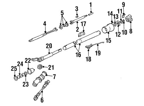 1985 Buick Electra Housing & Components Lower Steering Shaft Assembly Diagram for 7841340