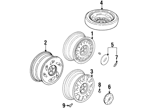1995 Buick Riviera Wheels, Covers & Trim Wheel Trim CAP(Tire & Wheel Drwg/Original Housed Diagram for 25557918