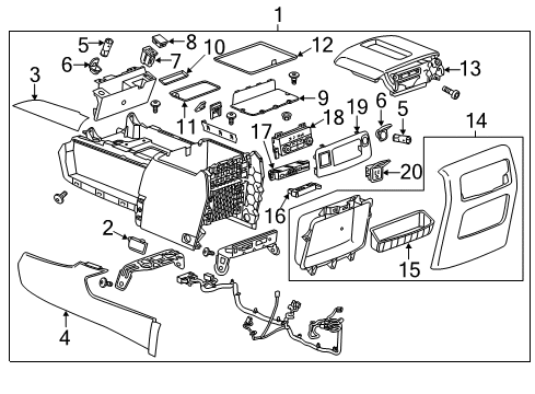 2018 Chevrolet Suburban Keyless Entry Components Module Diagram for 13594368
