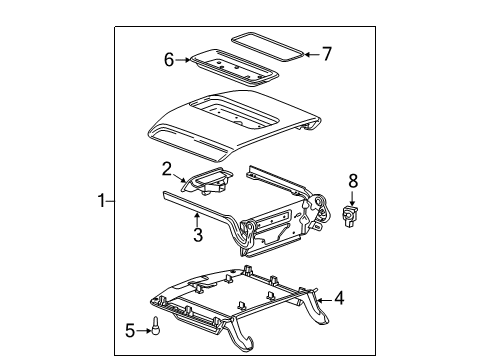 2018 GMC Sierra 2500 HD Center Console Armrest Assembly Diagram for 84330211