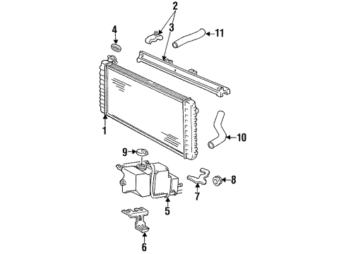 1993 Chevrolet Lumina Radiator & Components Cap-Coolant Recovery Reservoir Diagram for 52362026