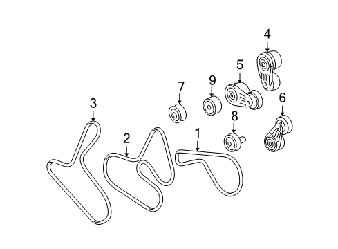 2007 Cadillac STS Belts & Pulleys Belt-Supercharge Diagram for 12582643