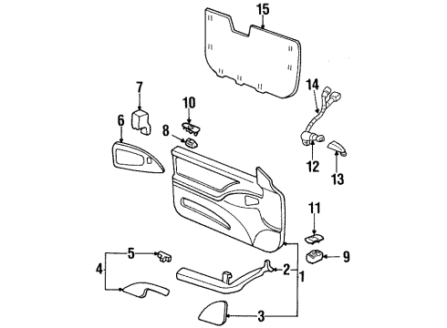 1997 Chevrolet Monte Carlo Front Door Switch Kit, Outside Rear View Mirror Remote Control Diagram for 12534414