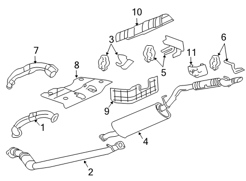 2006 Pontiac Montana Exhaust Components Exhaust Muffler Assembly (W/ Exhaust Pipe & Tail Pipe) Diagram for 15126382