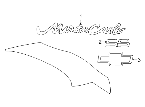 2000 Chevrolet Monte Carlo Exterior Trim - Trunk Lid Nameplate Diagram for 10289679