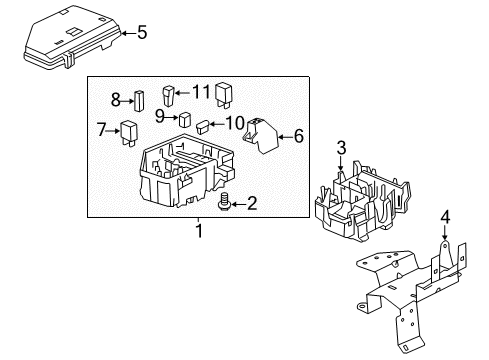 2013 Cadillac CTS Electrical Components Bolt/Screw, Engine Wiring Harness Junction Block Diagram for 19116627