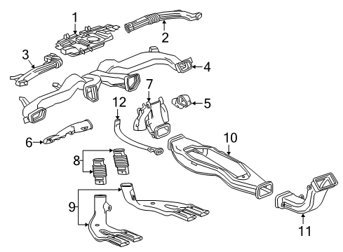 2018 Buick Regal TourX Ducts Center Duct Diagram for 39089404