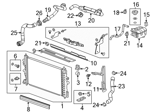 2014 Chevrolet Cruze Radiator & Components Reinforcement Diagram for 22983413