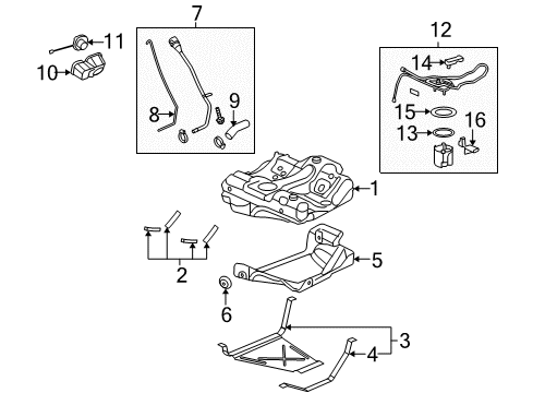 2005 Chevrolet Malibu Fuel System Components Fuel Pump Cycle Control Module Assembly Diagram for 10374394