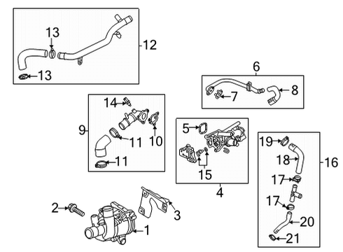 2022 Cadillac CT5 Water Pump Inlet Hose Clamp Diagram for 90572595