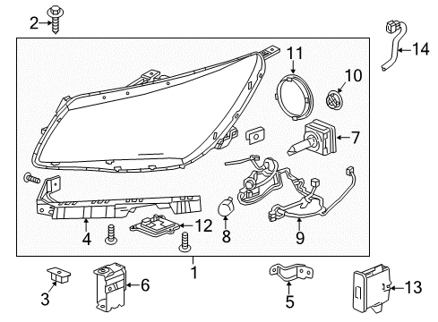 2016 Buick LaCrosse Headlamps Headlight Assembly Diagram for 26672545