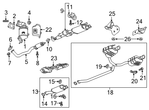 2021 Buick Enclave Exhaust Components Catalytic Converter Diagram for 84256774