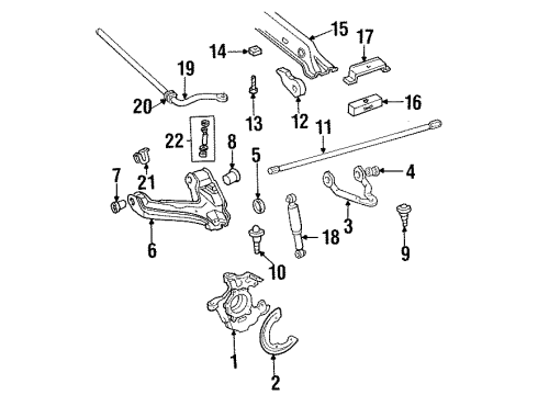 1988 Chevrolet C3500 Front Suspension Components, Lower Control Arm, Upper Control Arm, Stabilizer Bar Kit-Front Upper Control Arm Ball Stud(Service Only) Diagram for 15659722