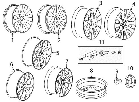 2013 Buick Regal Wheels Compact Spare Diagram for 13235015