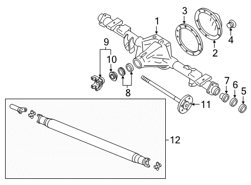 2019 GMC Sierra 1500 Axle Housing - Rear Differential Cover Plug Diagram for 92230583